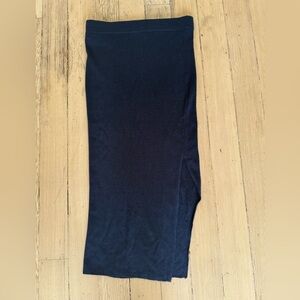 NAADAM silk cashmere navy ribbed pencil skirt with side slit Small S